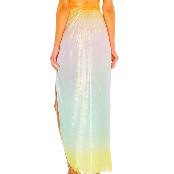 HP 🎉 Rococo Sand Free People Leal XL Purple Blue Ombre Chiffon Metallic Shimmer - Picture 7 of 15